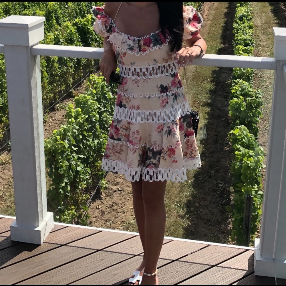 Zimmermann floral melody off shoulder dress - Picture 2 of 5
